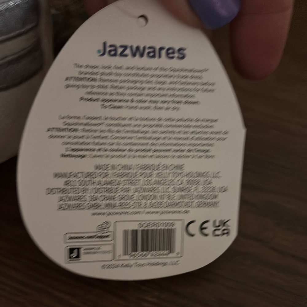 Squishmallows Gray and Purple Stuffed Animal with Heart Tag - Picture 2 of 2